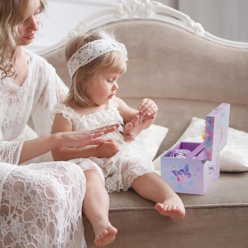 Procase Children's Jewelry Box, Kids Jewelry Organizer with Unicorn for Little Girls, Jewelry Case Gift for Toddler Age 2 3 4 5 6 7 8 -Waltz - Image 4